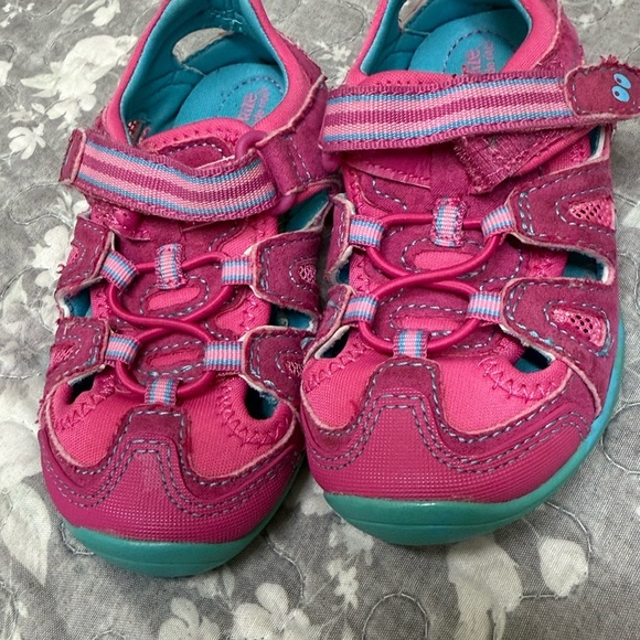 Stride Rite Pink and Teal Kids Sandals - Picture 1 of 9